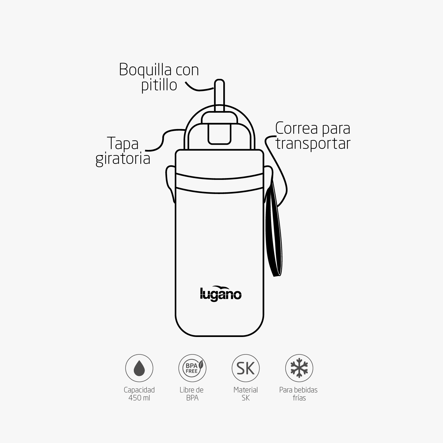 Botella Flip Junior 450 ml